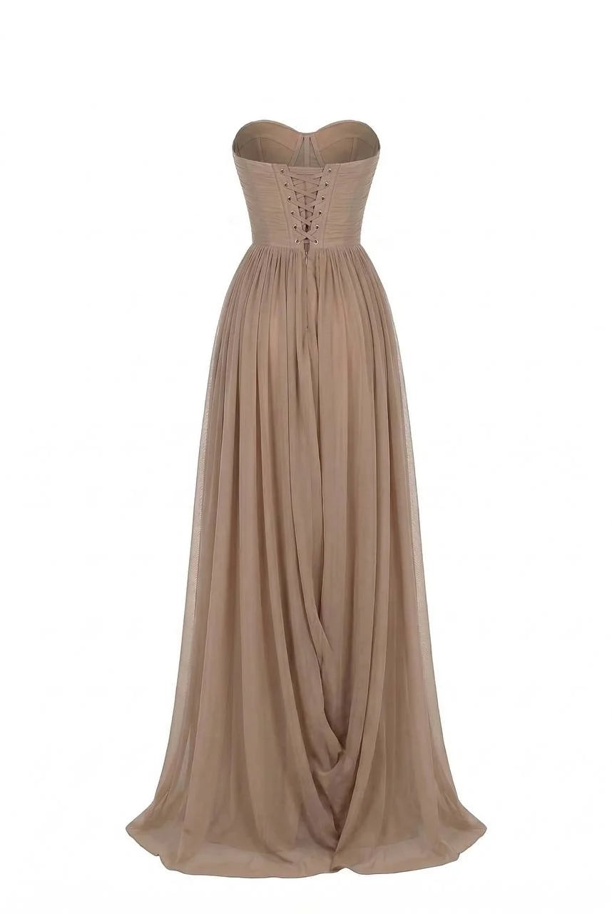 Dress with Corset Bodice and Draping