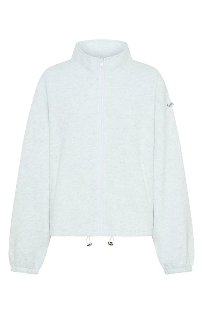 Dont Look Now Zip Front Sweater Grey Marle