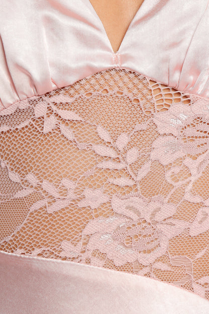 Milla Maxi Lace Dress Pale Pink
