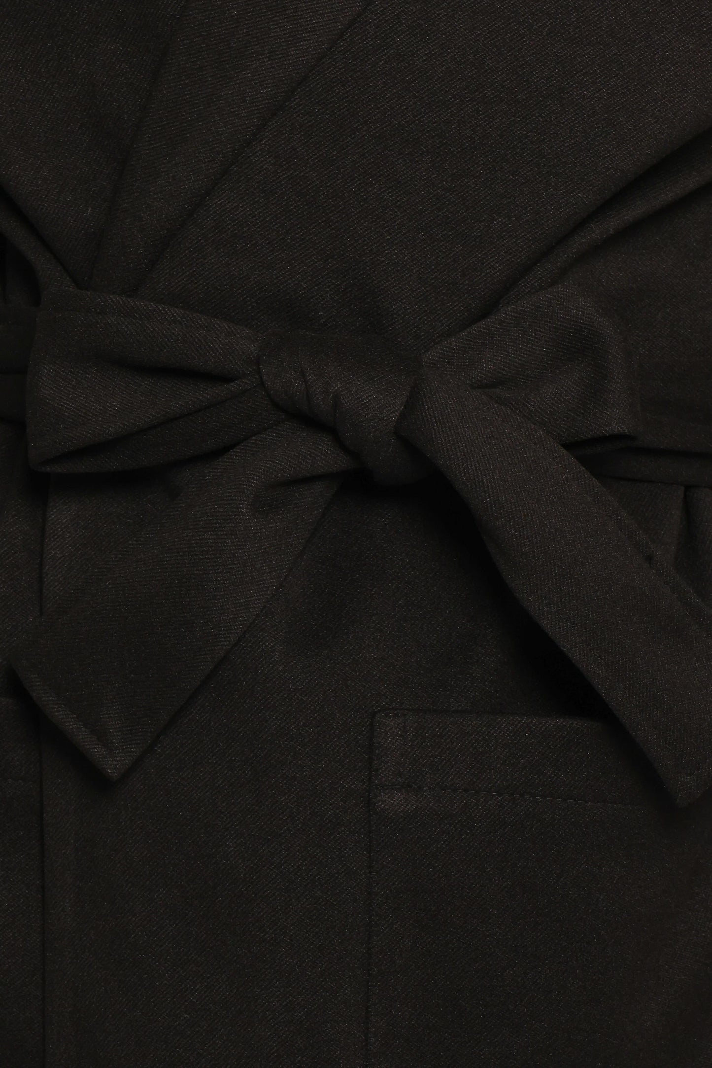 Kloss Tie Front Long Coat Black