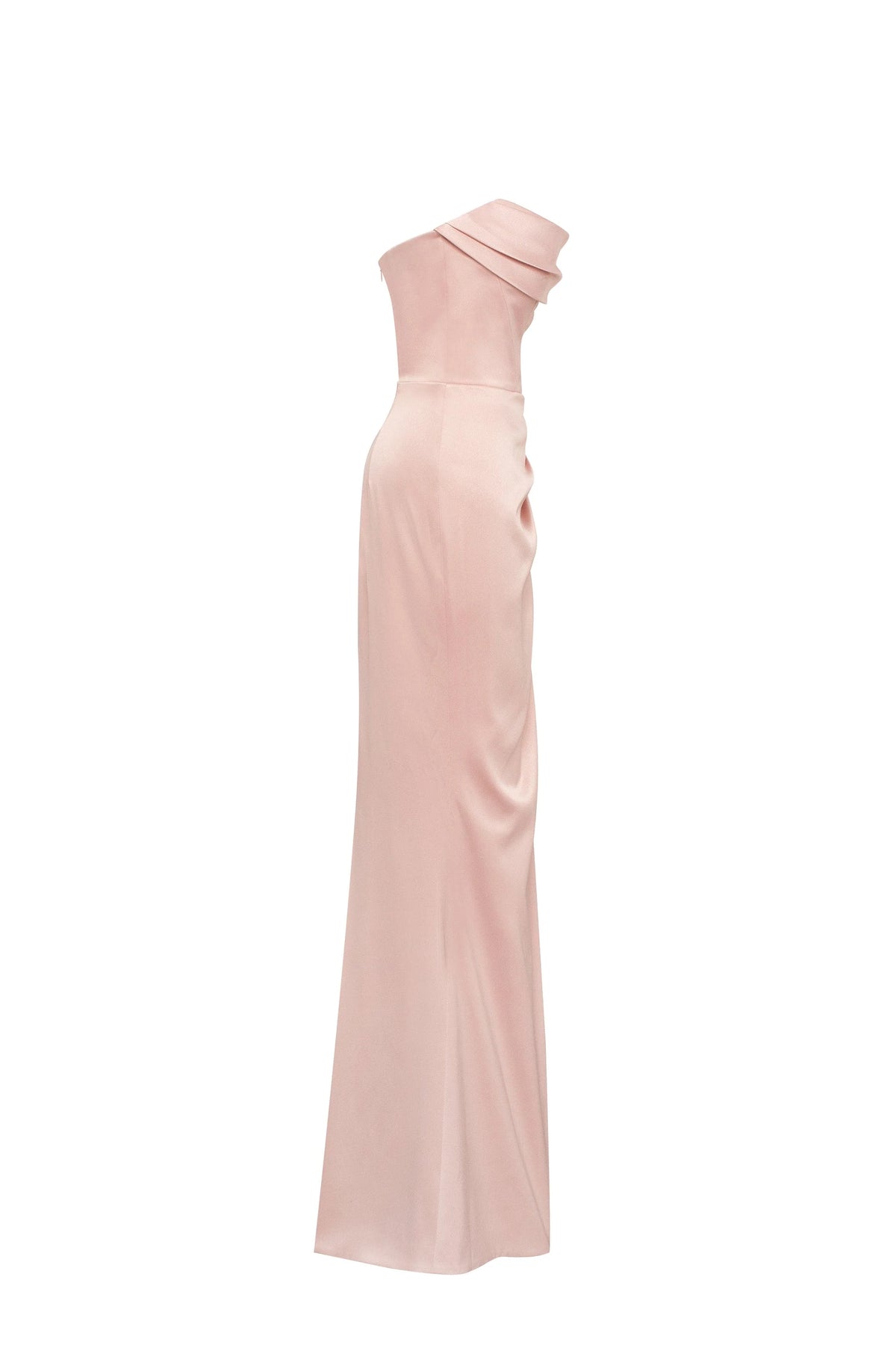 Fancy satin misty rose maxi dress Garden of Eden