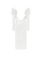Voguish feather embellished midi dress