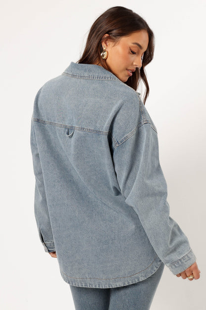 Cassie Oversized Denim Shacket Blue