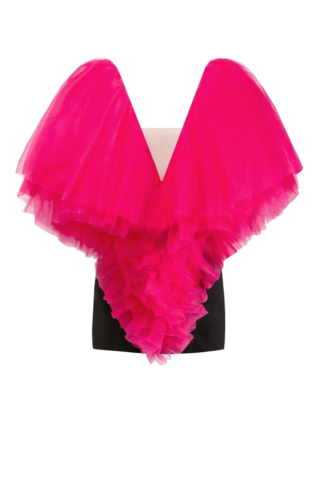 Volumetric heart shaped mini dress