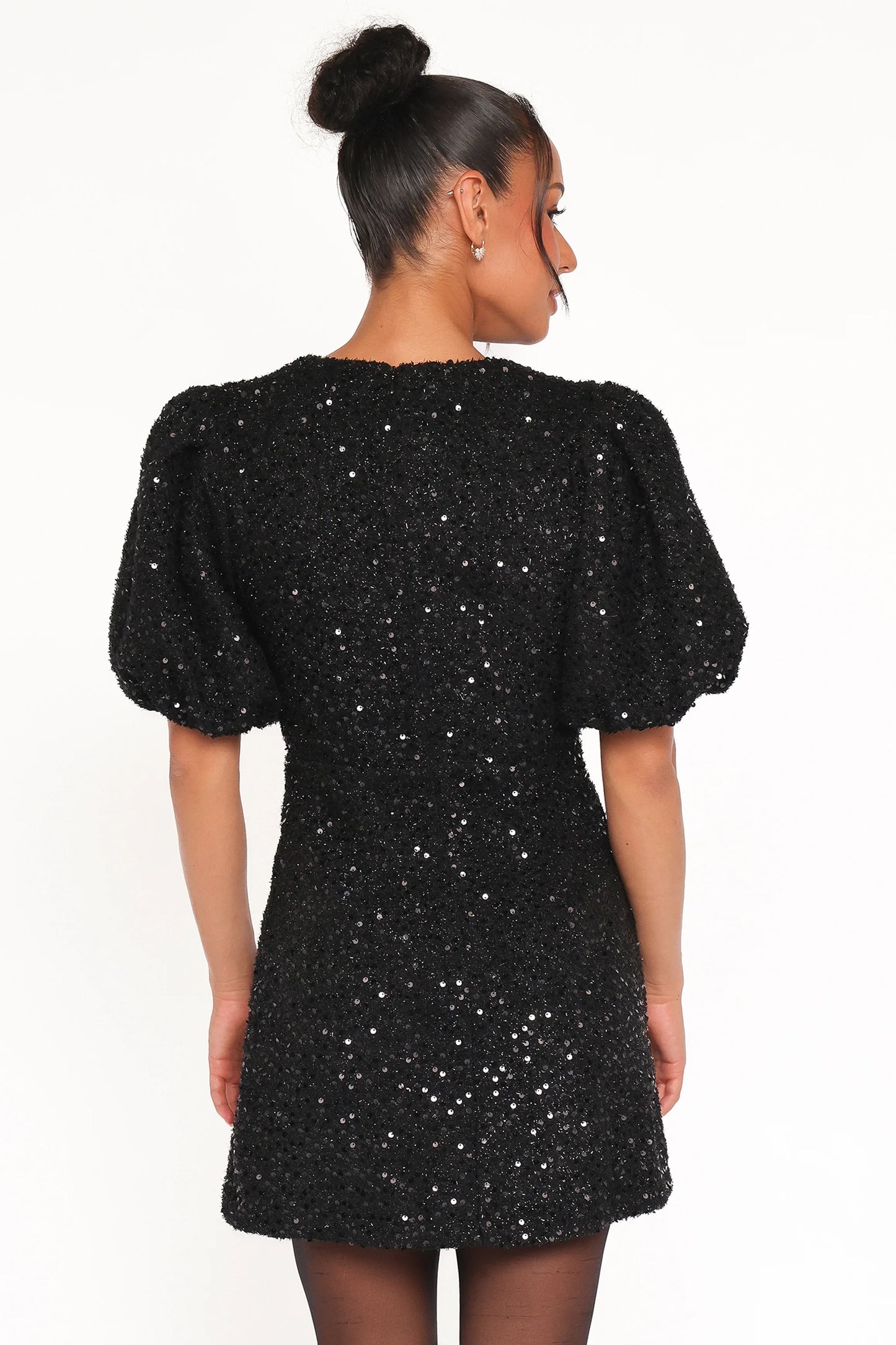 Natasha Boucle Mini Dress Black