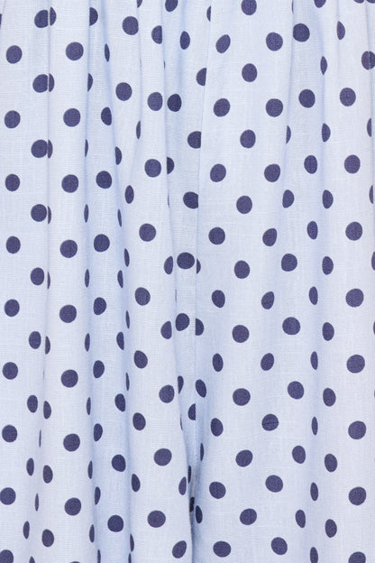 Quinley Romper Blue Polka Dot