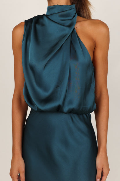 Anabelle Halter Neck Midi Dress Teal