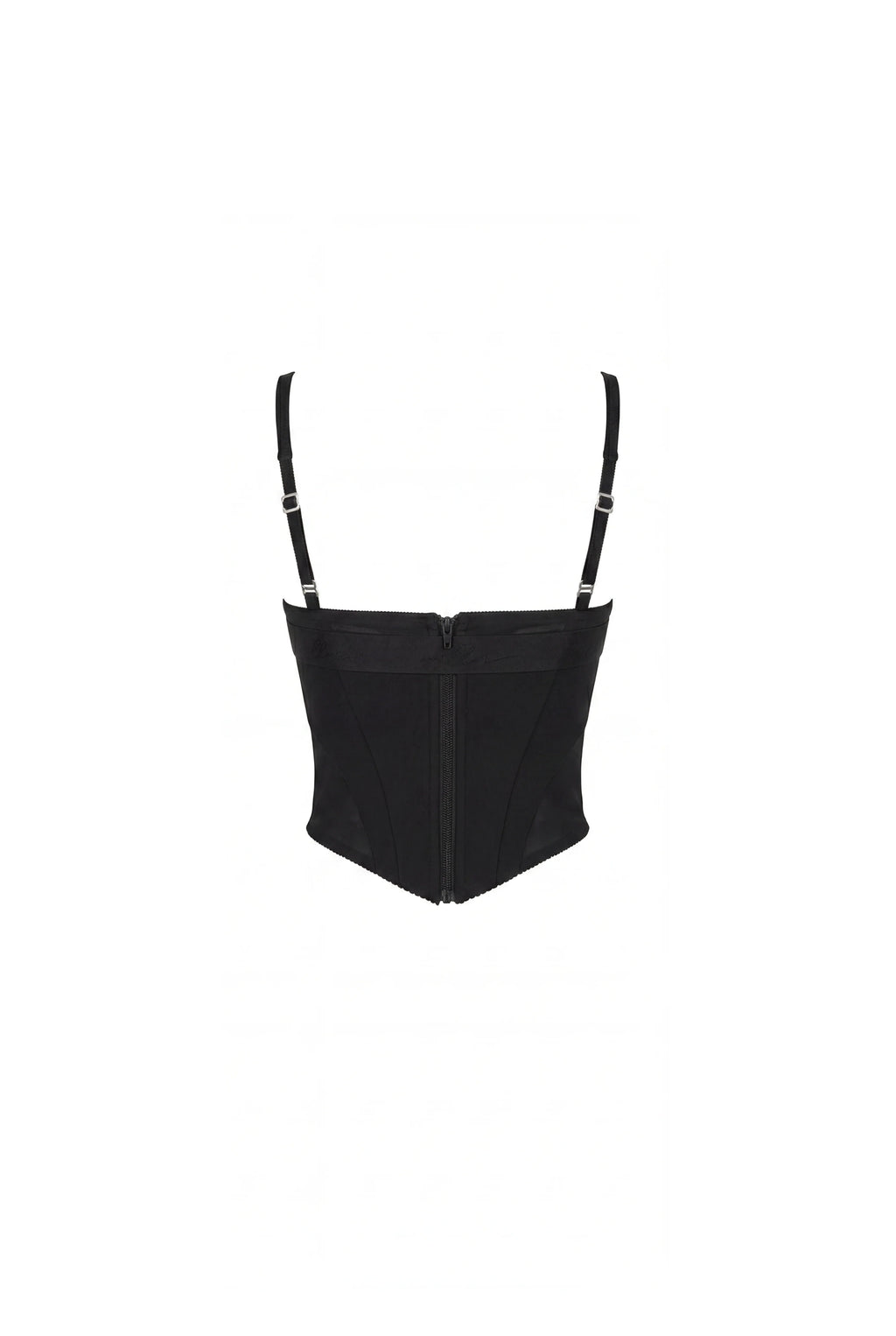 Black Corset with Deep V Neckline