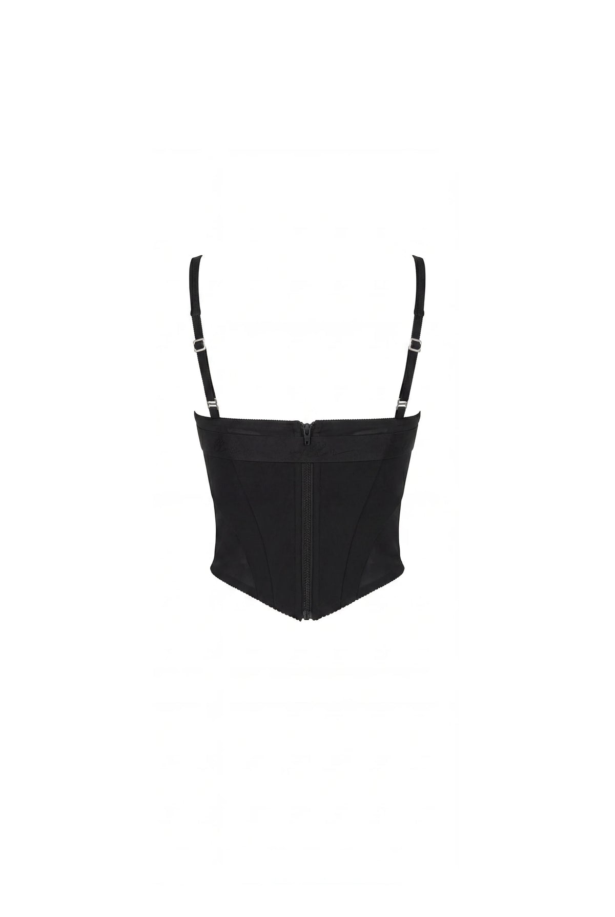 Black Corset with Deep V Neckline