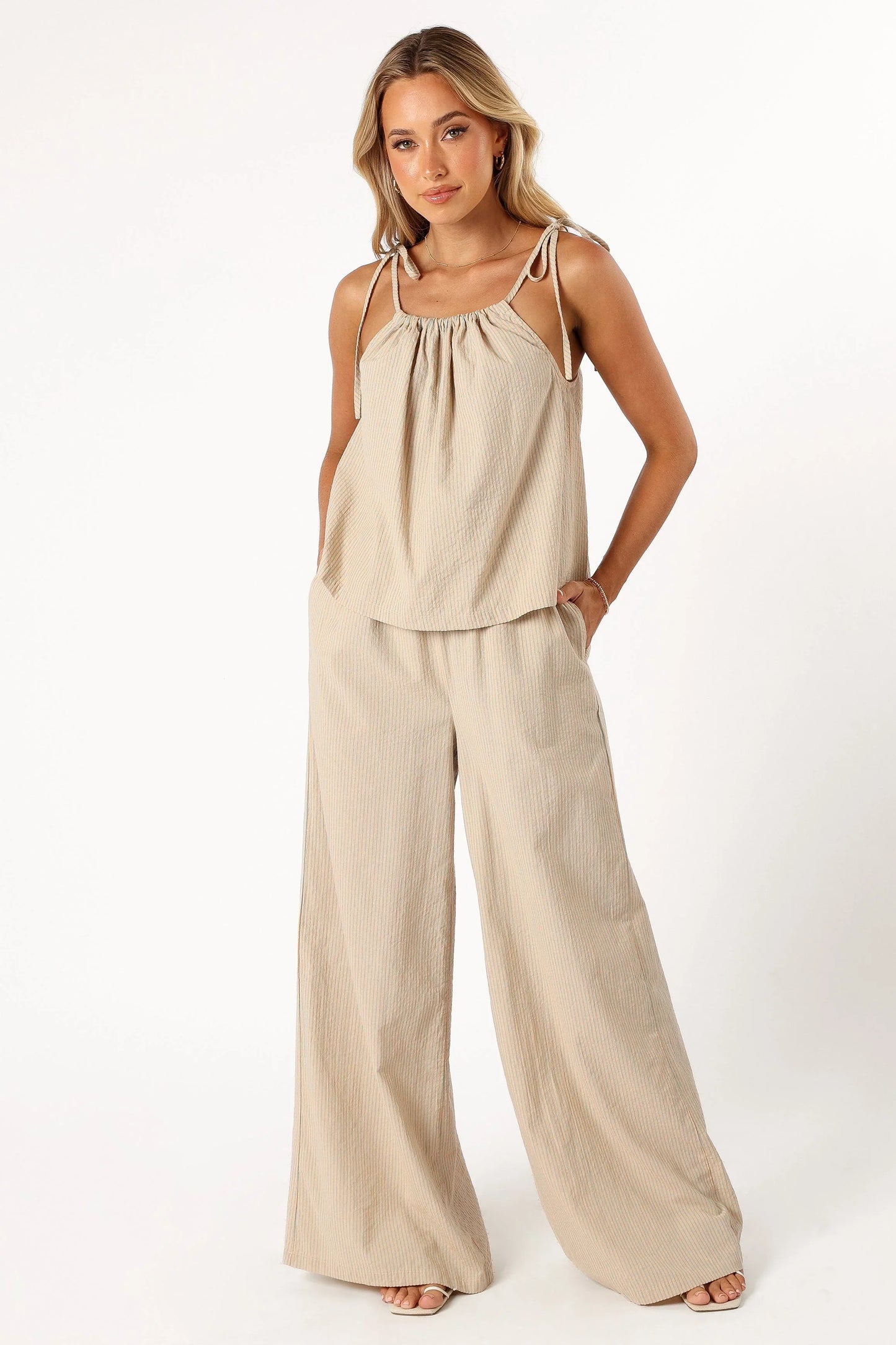 Savanna Striped Top Apricot