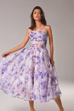 Blue Peony Tender spaghetti strap midi dress