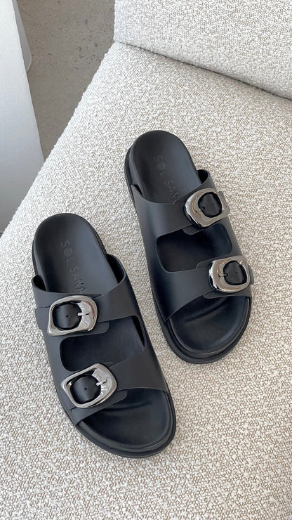 Sol Sana San Jose Footbed Black Silver