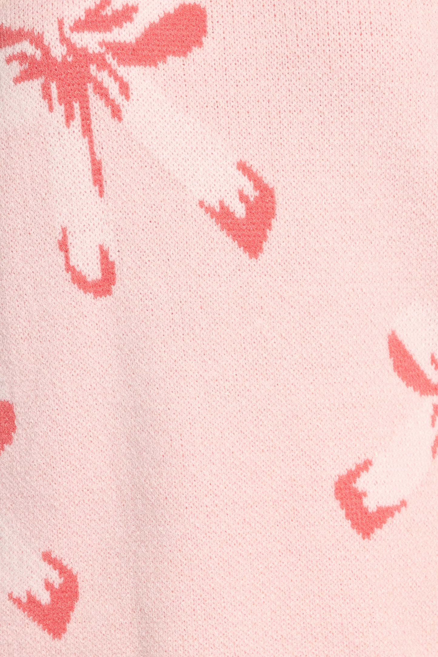 Carrington Bow Print Knit Sweater Pink