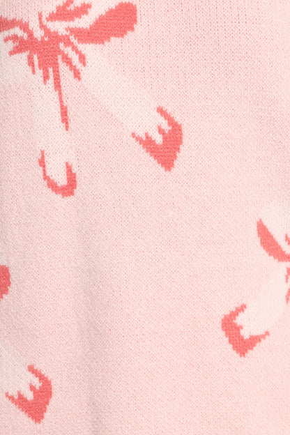 Carrington Bow Print Knit Sweater Pink