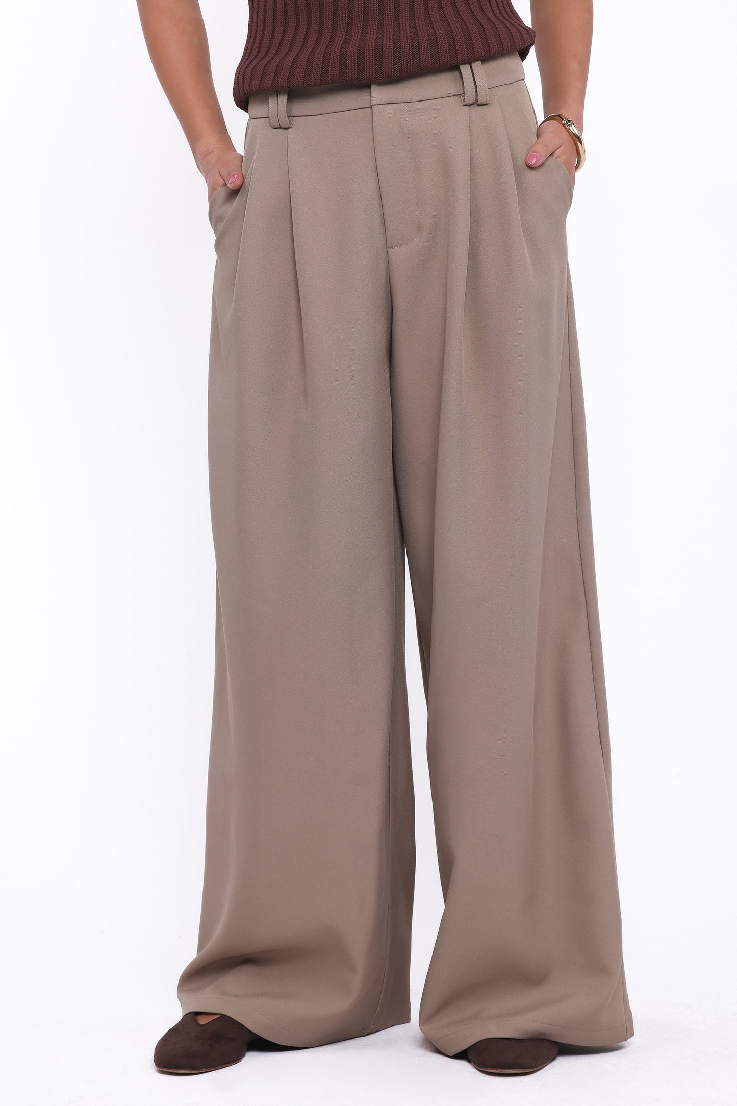Kathryn Wide Leg Pant Beige