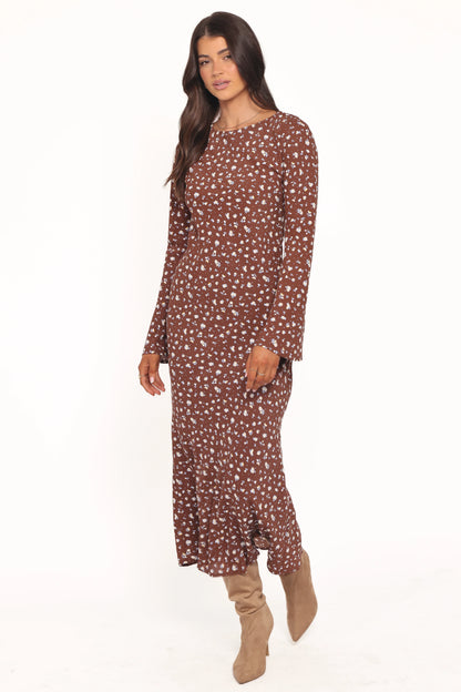 Talitha Maxi Dress Brown Floral