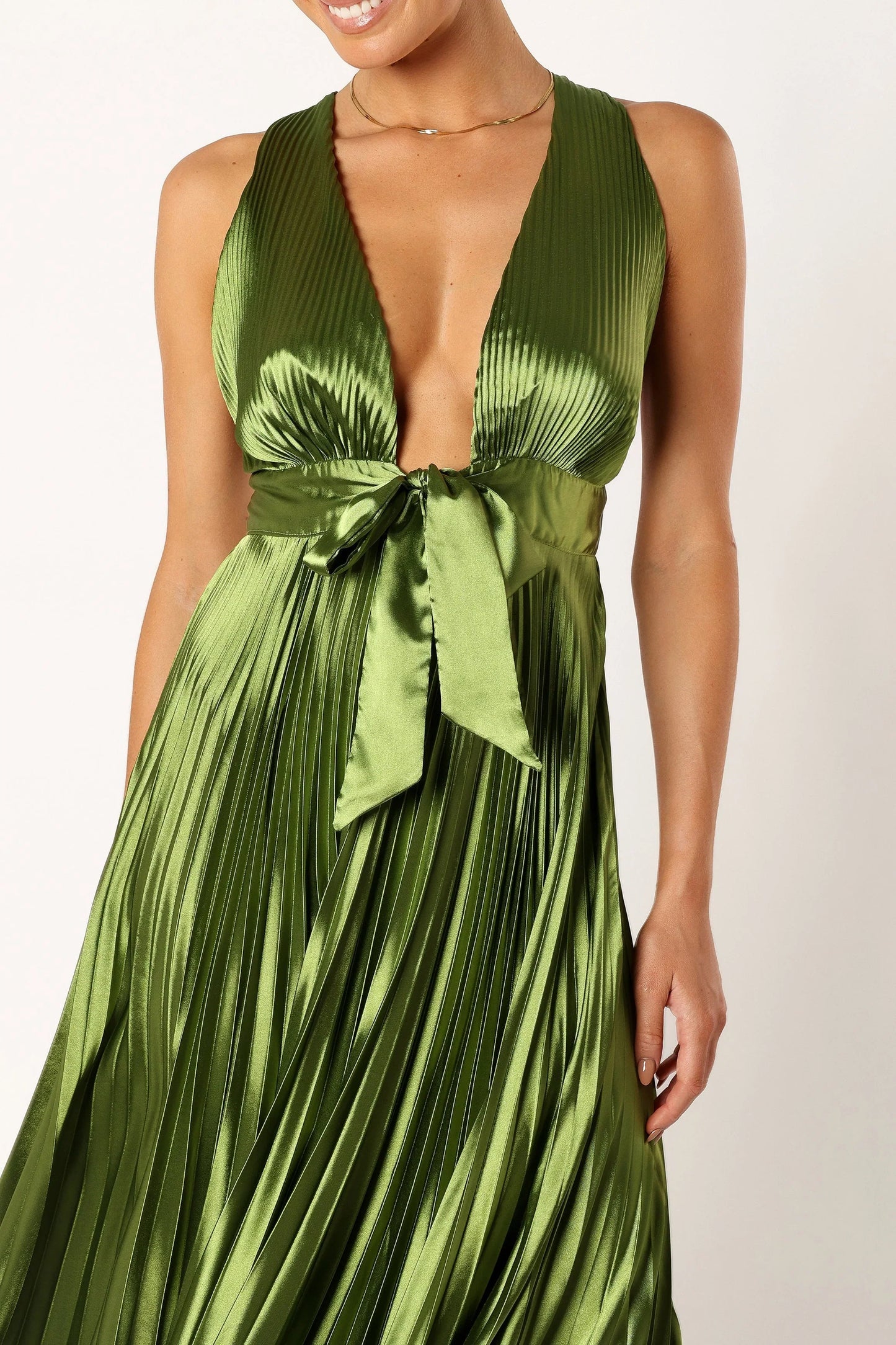 Kris Pleated Maxi Dress Martini Olive