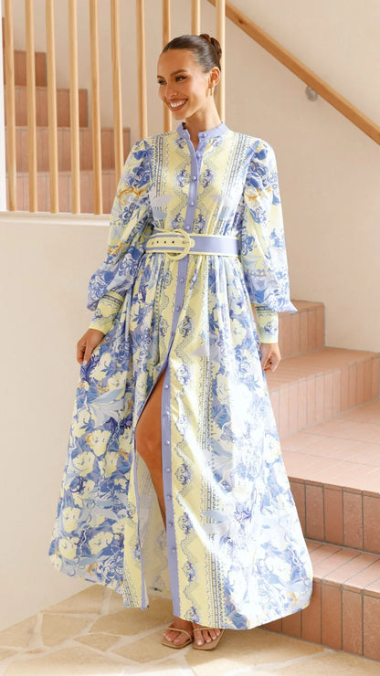 Kalliope Maxi Dress Blue Yellow