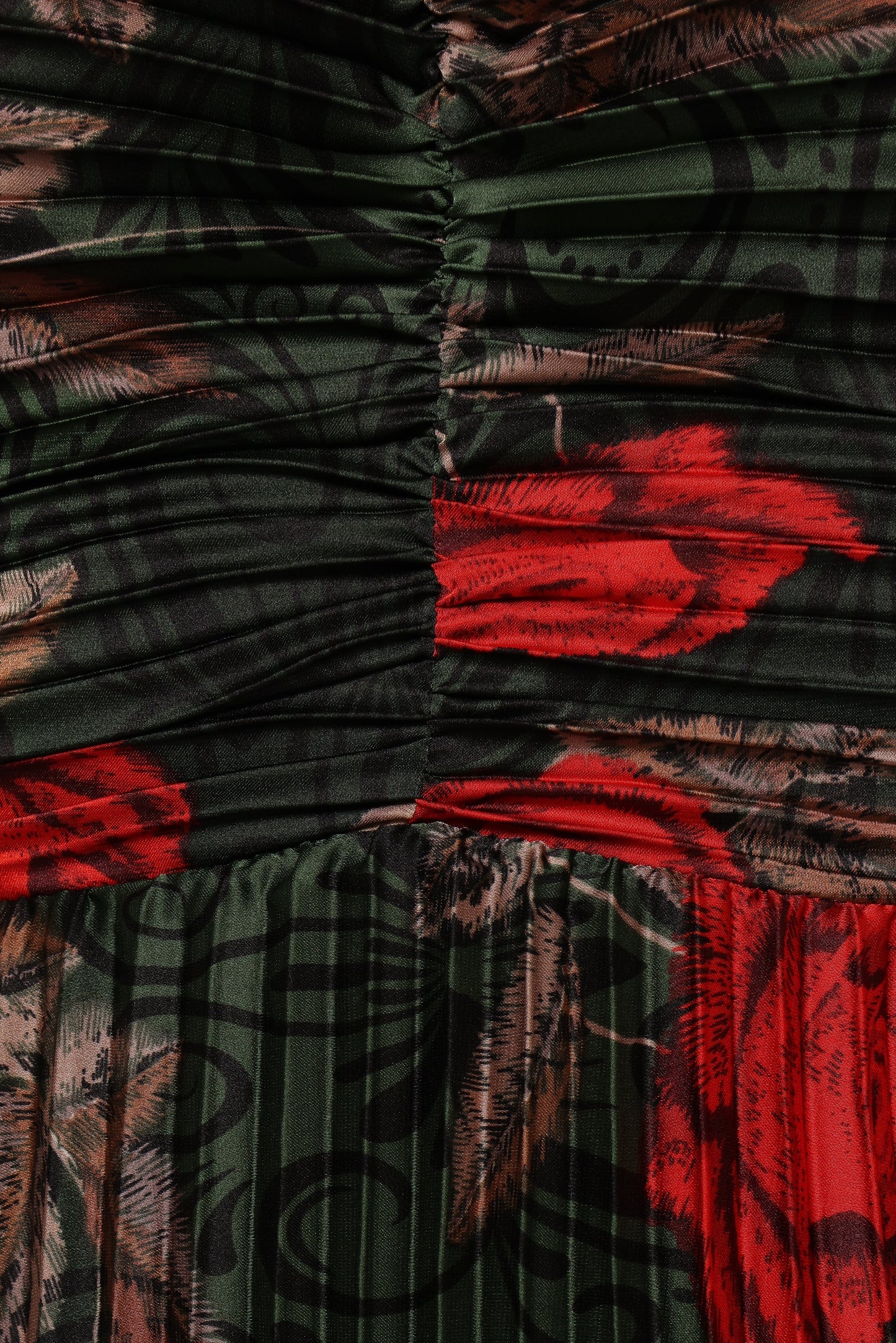 Naira Pleated Maxi Dress Green Floral