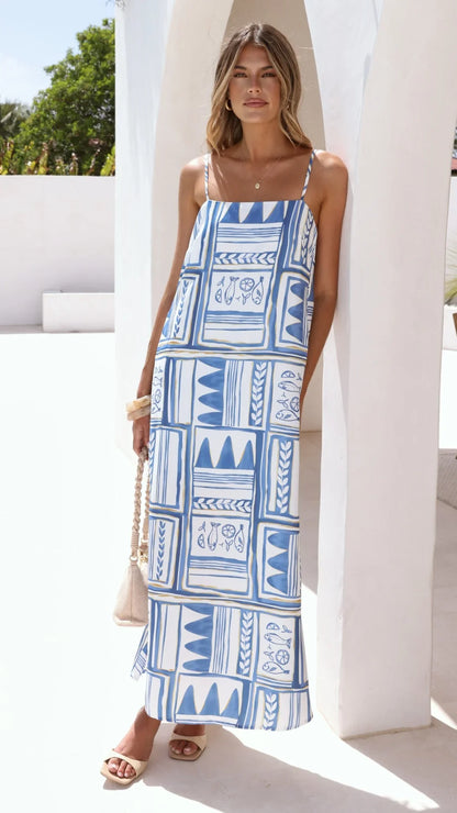 Dakota Maxi Slip Dress Coastal Escape