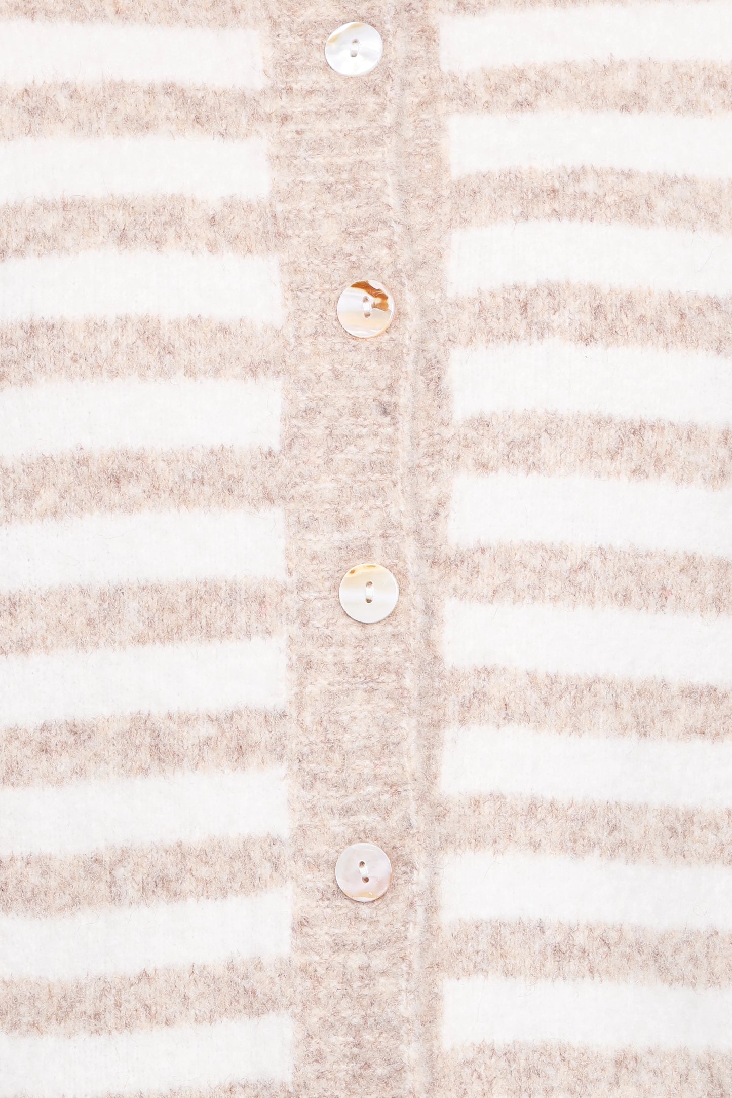 Dean Striped Cardigan White Beige