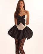 Sleeveless white corset with detachable bow Parisienne