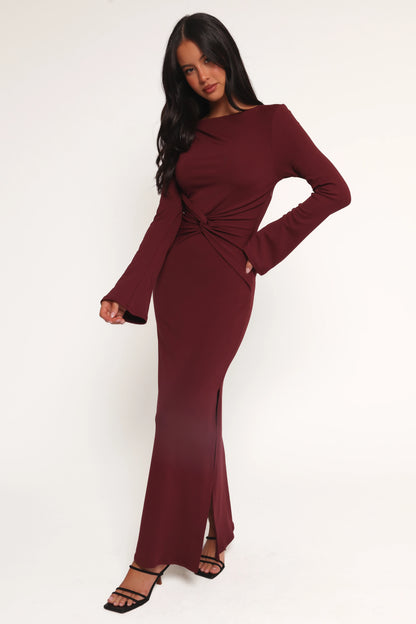 Nash Long Sleeve Dress Deep Red