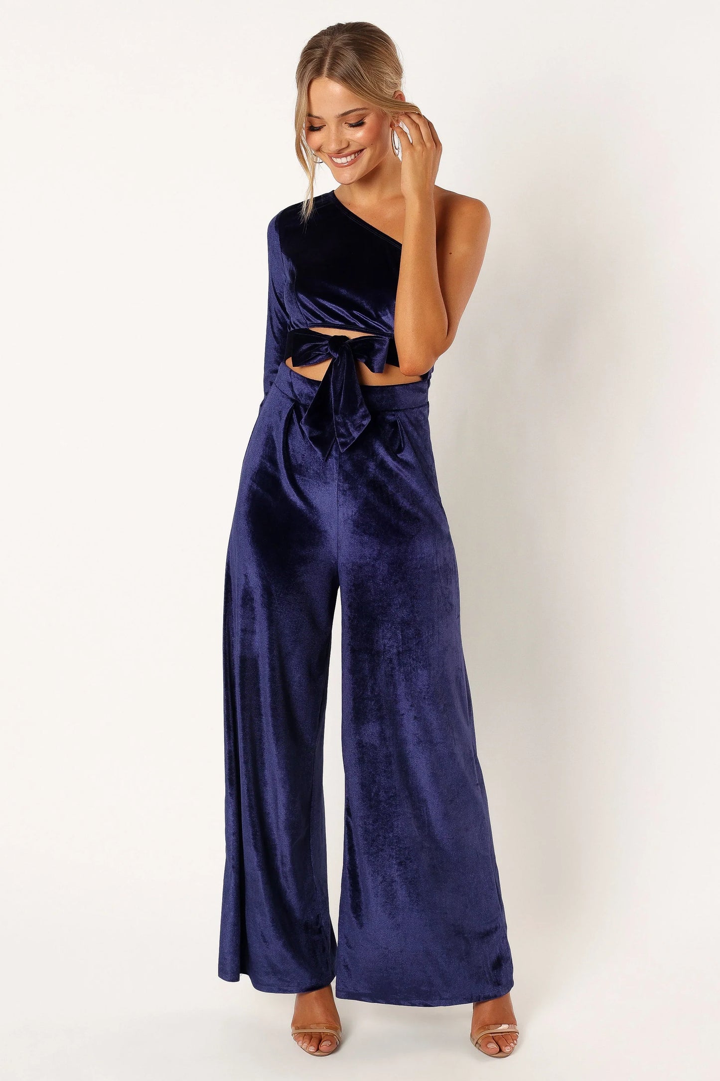 Avery Velvet Jumpsuit Sapphire