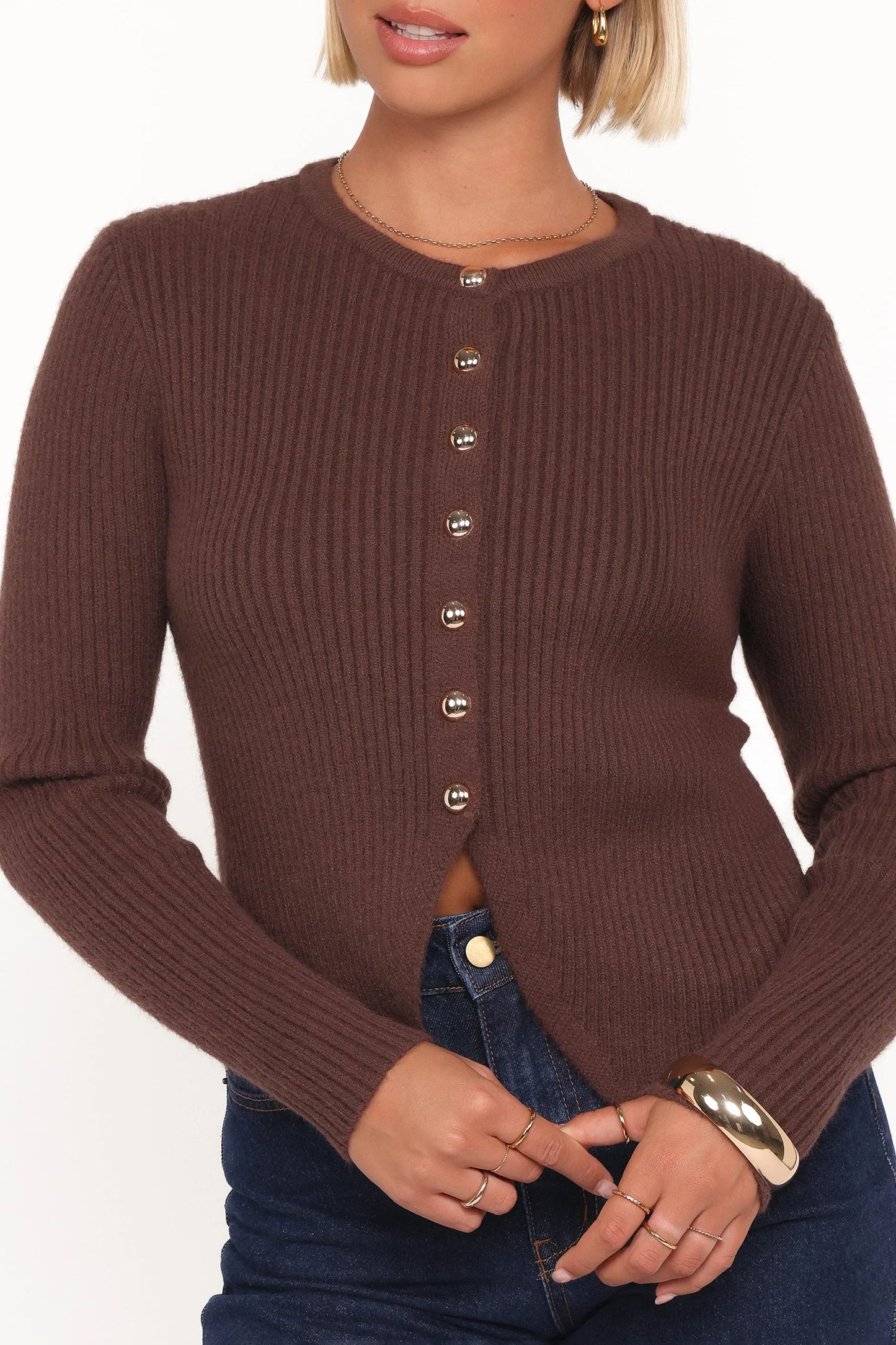 Circe Cardigan Top Chocolate