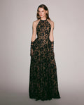 Black chantilly lace maxi dress