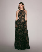Black chantilly lace maxi dress