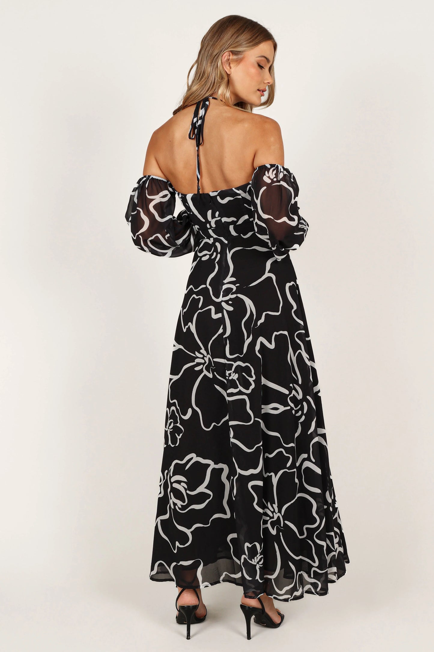 Karma Maxi Dress White Black Floral