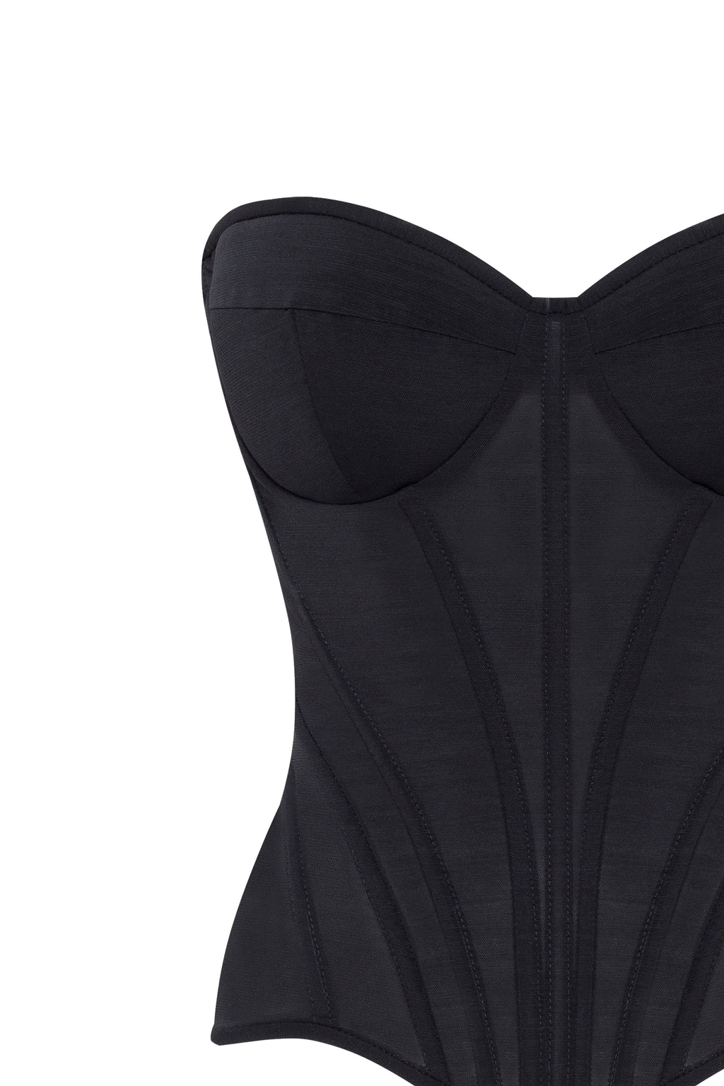 Smart heart shaped low waist black fitted corset Midnight Walk