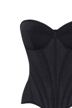 Smart heart shaped low waist black fitted corset Midnight Walk