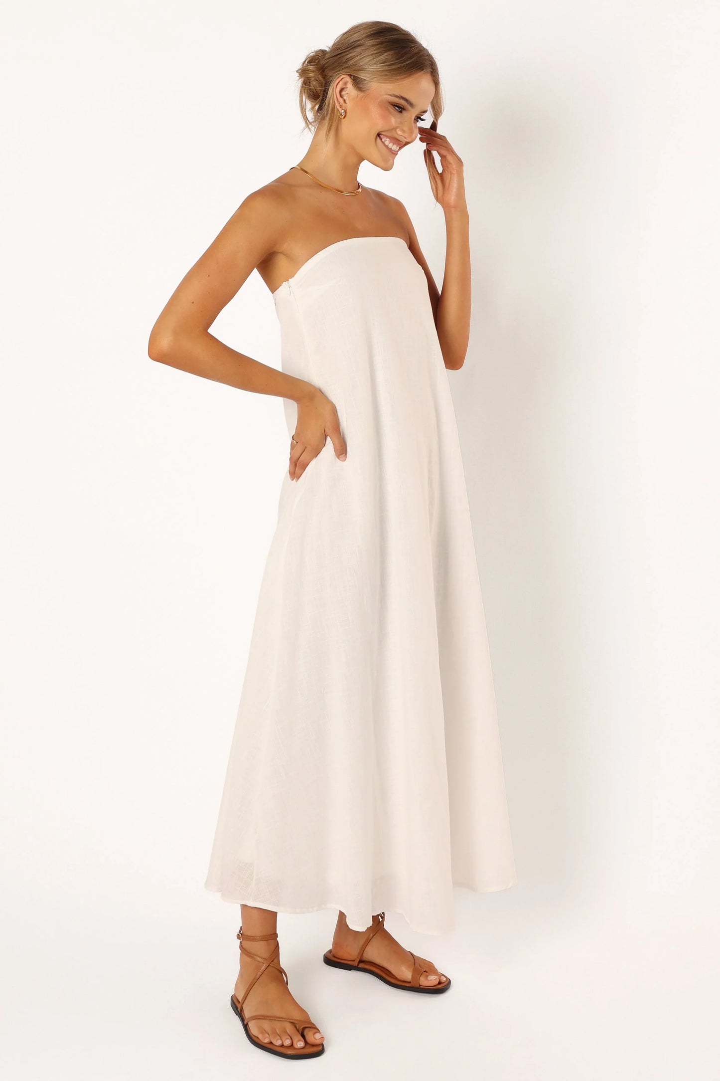 Soph Strapless Maxi Dress White
