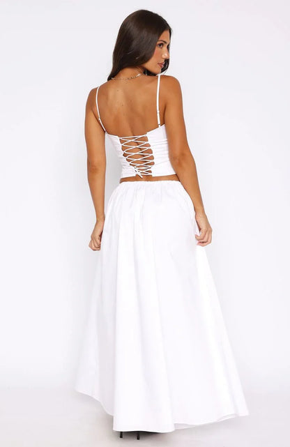 Im Too Shy Maxi Skirt White