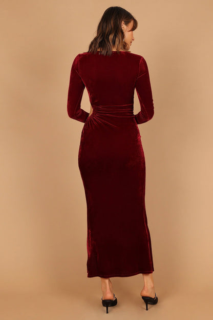 Sarine Long Sleeve Maxi Dress Wine