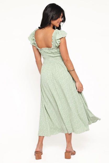 Bronte Midi Dress Green Floral