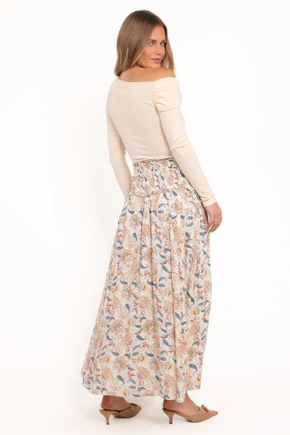 Seana Shirred Waist Maxi Skirt Paisley