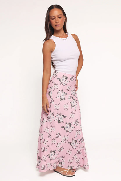 Evie Maxi Skirt Pink Floral