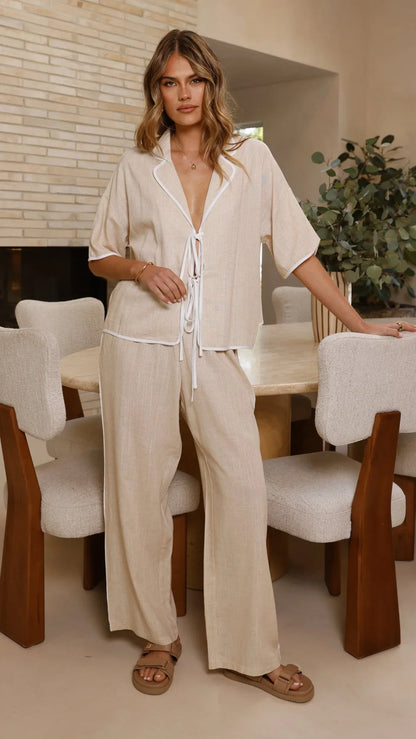 Hartley Pants Beige White