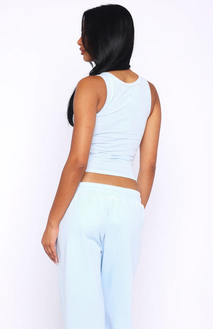 Dont Need Anyone Tank Top Baby Blue