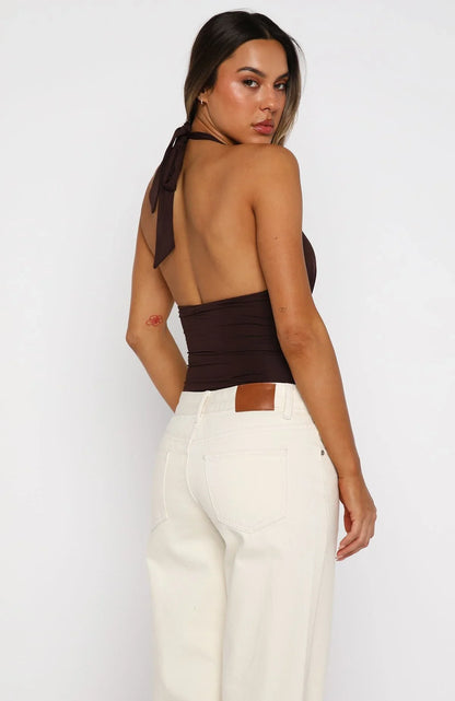 New Horizons Halter Bodysuit Espresso