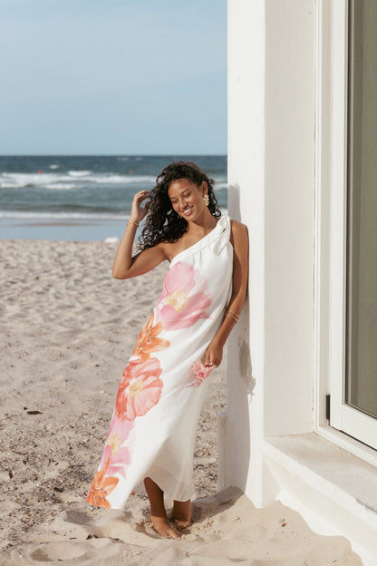 Charlize Maxi Dress White Pink
