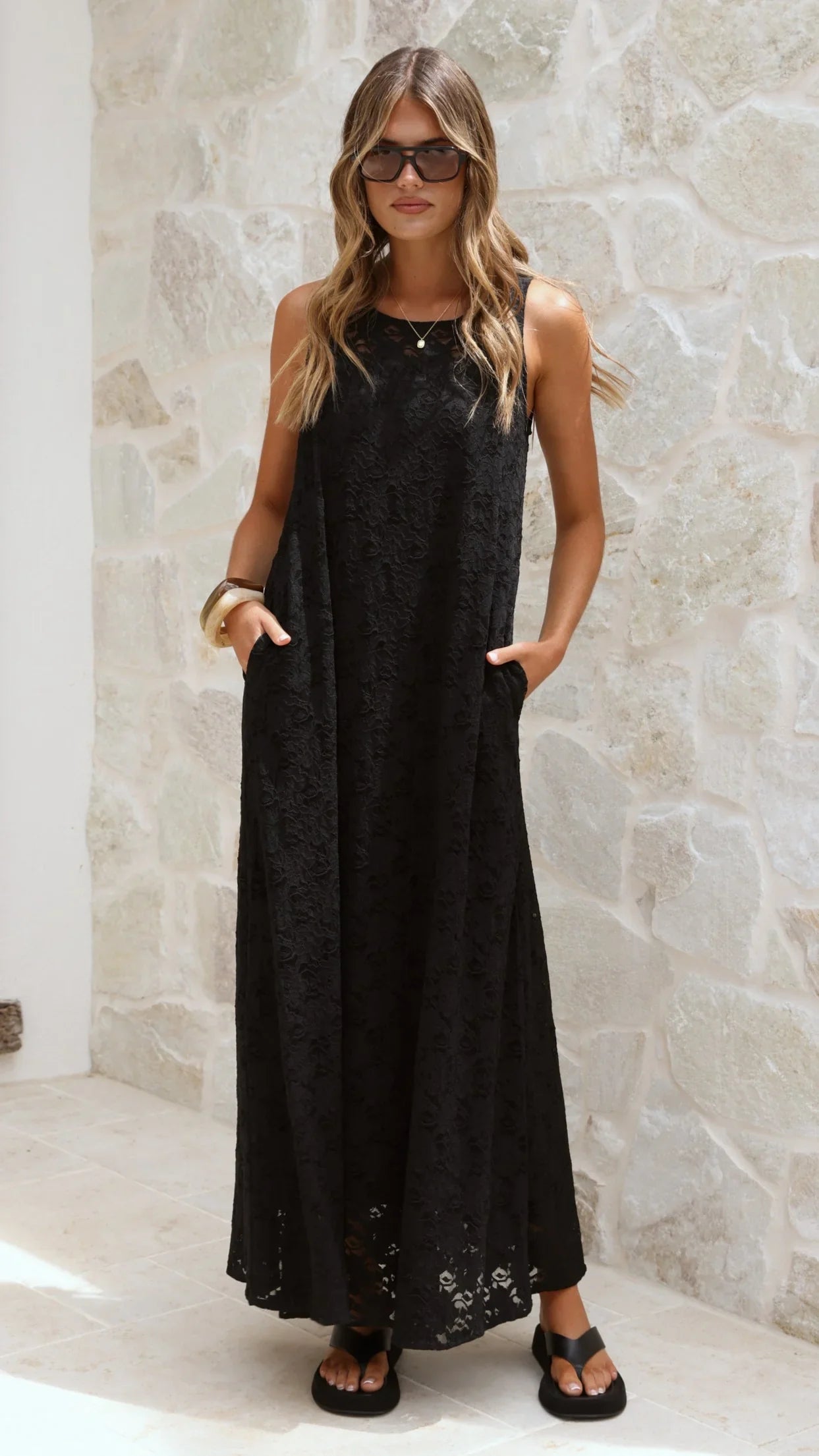 Cerelia Maxi Dress Black Lace
