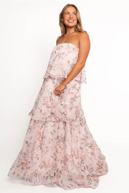 Bloom Strapless Maxi Dress Floral