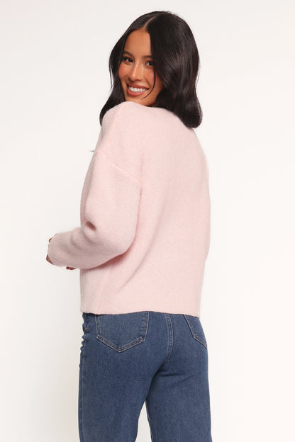 Arden Bow Cardigan Pink
