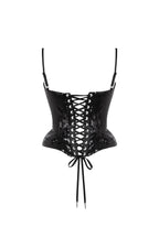 Sensational spaghetti straps sequined black corset Midnight Walk