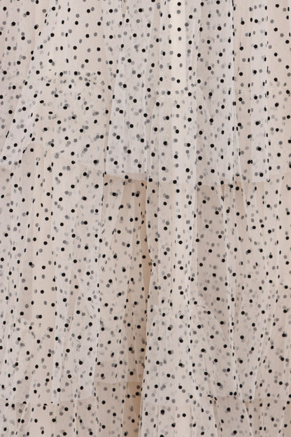Belle Maxi Dress Cream Polka Dot