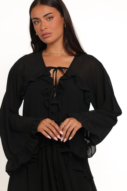 Magnolia Long Sleeve Mini Dress Black